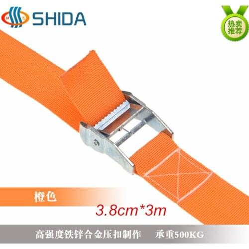 Free Shipping 1pcs 3.8cm*3m 500kg Metal Cam Buckle Ratchet Tie Down Luggage Load Strap Cargo Lashing PP Webbing Binding Belt
