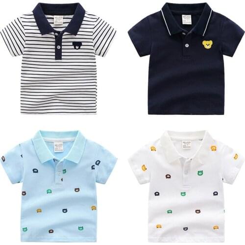 Pure Cotton Tshirt Children Polo-Shirt Clothing Kids Short Sleeve T-Shirts Children Tops Clothes Tee Baby Boys Girls Tshirt 2-6Y