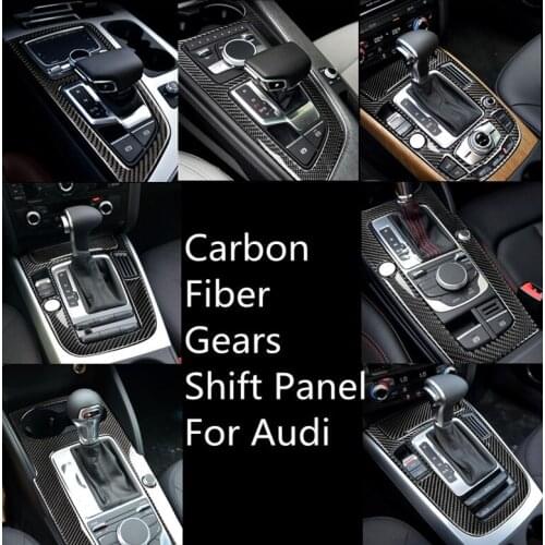 For Audi A3/A4/A5/Q5/Q7 Carbon Fiber Gears Shift Panel Decorative Trim Stickers On Cars Car-styling Accessories