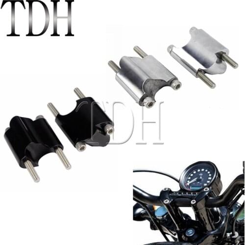 For Harley Sportster XL1200X XL 1200 48 Black/Polish Motorcycle Aluminum Handlebar Riser Rise Height 2" Riser Extension 1" Bar