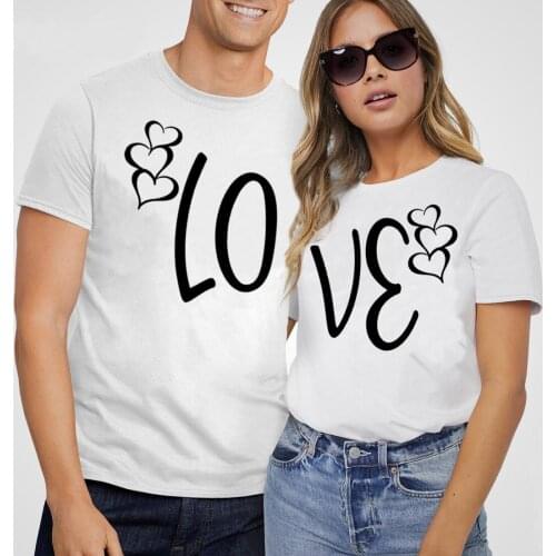 Love Letter Print T-Shirt Women/Men Couple Tshirt Femme Summer Fashion T Shirt Female Harajuku Shirt White Short Sleeve Shirt