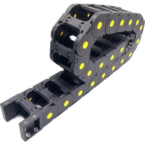 JFLO 20x57mm 1 Meter 40" Transmission Towline Drag Chain Wire Carrier Cable Bridge Type Open On Both Sides With End Connectors