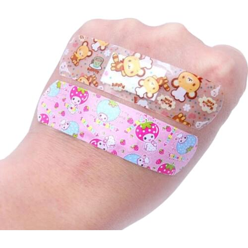 100Pcs Adhesive Bandages Waterproof Breathable First Aid Wound Plaster Cartoon