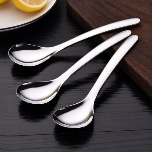 Stainless steel spoon household spoon spoon spoon long handle spoon thick stirring small spoon small spoon coffee spoon