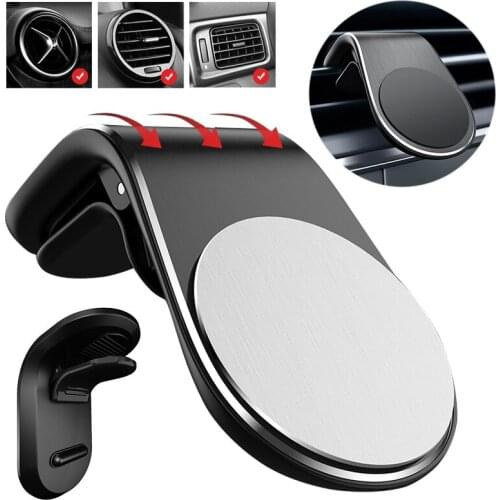 Magnetic Car Phone Holder For xiaomi For iPhone Air Vent Clip Mount Stand in Car 360° Metal Air Vent Holder GPS Mount Holder