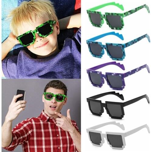 Trendy Mosaic Sunglasses for Kids and Adults Cool Super Funny Party Cosplay Vintage Shades Glasses Gifts Thug Life Sunglasses