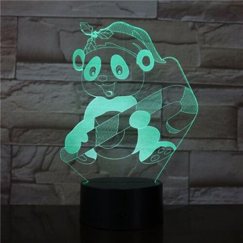 Night Light Cartoon Panda for Children Indoor Table Light Lamp USB 3D Lamp visual Light Effect Room Nightlights Kids Gift 3322