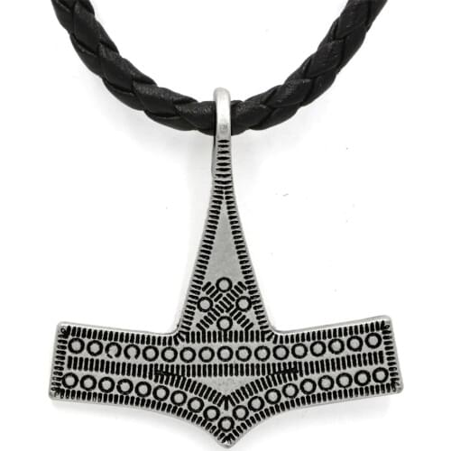 Norse 2018 Viking Jewelry Thor Hammer Mjolnir Amulet Scandinavian Male Pendant Necklace Gothic Jewerly