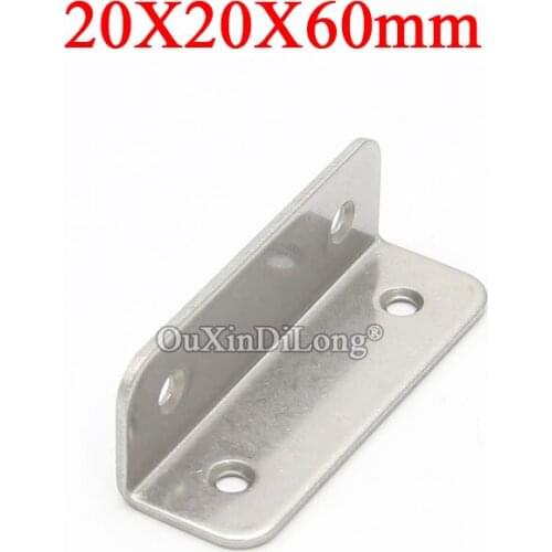 New 20PCS 304 Stainless Steel Right Angle L Shape Furniture Corner Braces Board Frame Support Brackets Reinforced Connectors