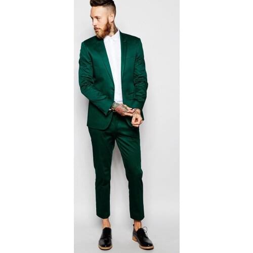 New Style Groomsmen Peak Lapel Groom Tuxedos Green/Teal/Yellow/Purple Men Suits Wedding Best Man (Jacket+Pants)