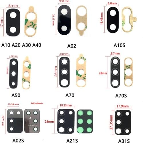 10PCS New Back Camera Glass Lens With Glue Adhesive Sticker For Samsung A10 A02 A02S A21S A31S A50 A10S A20S A70S M31S A31 A41