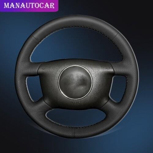 Car Braid On The Steering Wheel Cover for Audi A2 (8Z) A3 (8L) Sprotback A4 (B5 B6) Avant A6 (C5) A8 (D2) S4 Auto Wheel Covers