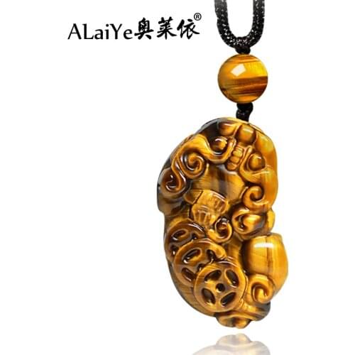 100% natural tiger eye stone jade pendant necklace brave troops jade pendant texture necklace women men jadeite jade jewelry
