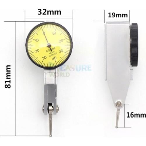 Portable 0-0.8mm Precision Dial Test Indicator Waterproof Shockproof Lever Gauge Meter Measuring Tool Scale Meter