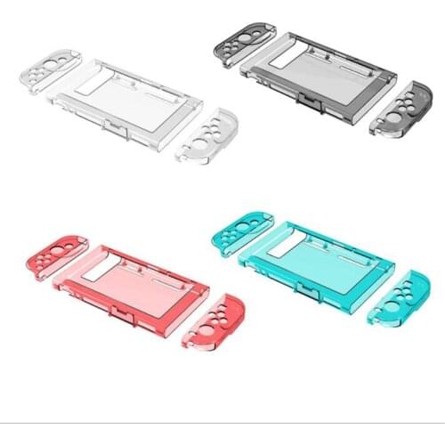 Crystal Transparent Clear PC Hard Case Protective Cover Shell for Nintend Switch Console Joy-Con Controller Full Body Protector