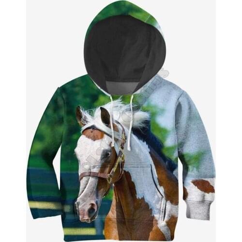 Horse 3d printed Hoodies family suit tshirt zipper Pullover Kids Suit Funny Sweatshirt Tracksuit Long Shirts Normal Hoodie