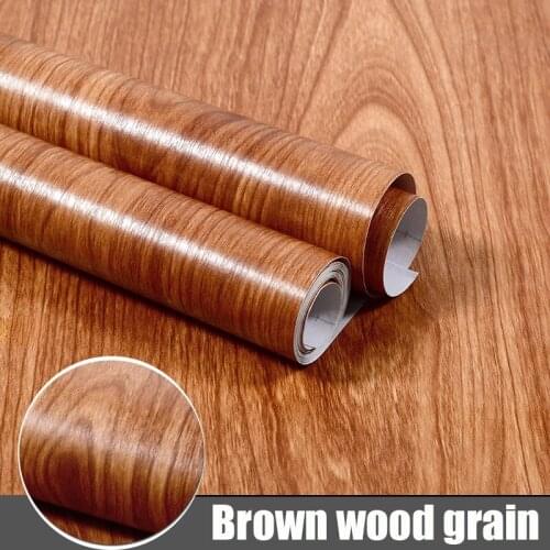 40cm*5m Waterproof Wood Vinyl Wallpaper DIY Self-Adhesive Contact Paper for Doors Cabinet Desktop Bedroom Modern Furniture Decor