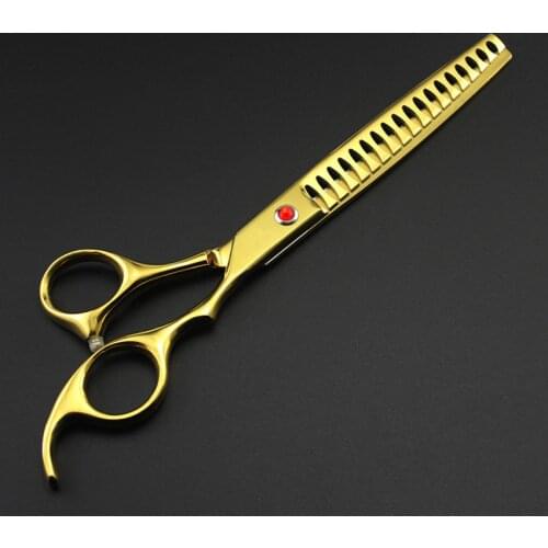 Japan steel 7 " gold Pet dog grooming hair scissors haircut scissor pet cut shears dog Thinning Barber Hairdressing Scissors