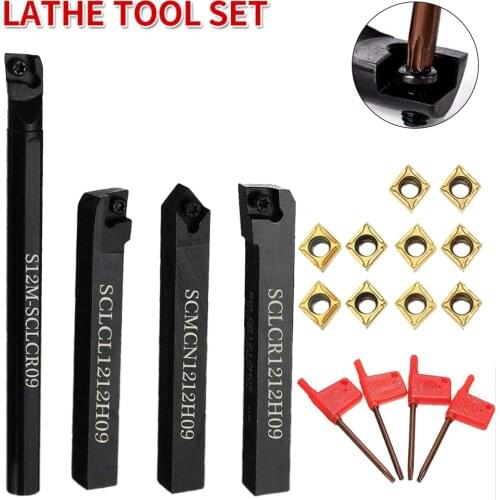 Tool box for lathe 4 pieces + carbide inserts CCMT09T304 + T15 wrench
