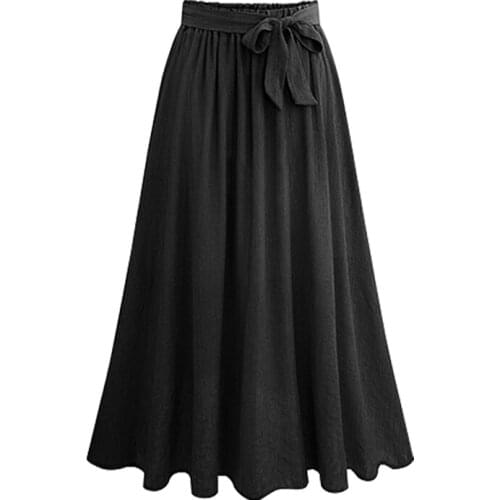 Plus Size Skirt Women Fashion Skirts Ladies Long Pleated Skirt Ladies Pink Blue Black Faldas Ladies Jupe Femme 9811