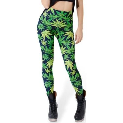 New Slim Leggins Sexy Women Polyester Spandex female Leggings Fitness Workout Trousers 3D Print leaf Pants clothing
