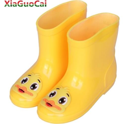 4Color New Waterproof Children Kids Rain Boots Lovely Shoes Boys Girls Cartoon Non-slip Water Shoes Baby Toddler Rain Flat shoes