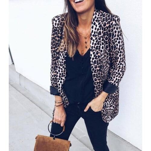 Women Blazer Snake Print Long Sleeve Suit Coat Biker Jacket Outwear Tops Womens Snake Print Blazer Winter Long Blazer Mujer