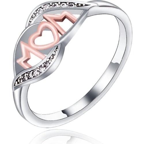 New Fashion Zircon Heart Letter Irregular Rings For Women Trendy Sliver Color Ring Female Jewelry Wedding Party Gift Wholesale