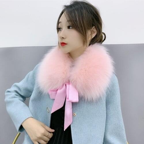 Winter Neck Collar Warmer Scarves Faux Fox Fur Collar Scarf Women Warm Coat Hairy Soft Fox Fur Cape Shawl Fur Grass Scarves