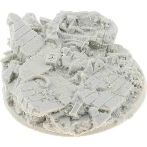 1/35 Resin Battlefield Ruin Round Base for Sand Table WWII War Scene Building Accessory War Scene Building Home Decoration