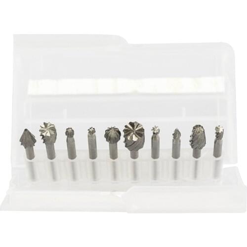 10 pcs Milling Wood Rotary Milling Cutter Rotary File Woodworking Engraving Cutter Tool