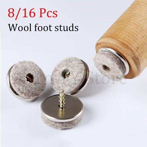 8/16 PCS Furniture Felts Protectors Legs Pads Grey & Silver Sofa Chair Table Legs Nonslip Silver Anti-skid Pads Nail Protectors