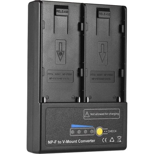 Andoer NP-F to V-mount Battery Converter Adapter Plate with Dual Slot for NP-F550 NP-F750 NP-F970 Series
