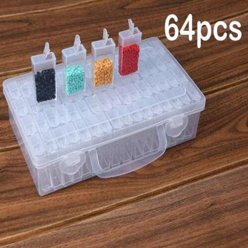 Diamond Embroidery Diamond Painting Tool Box Diamond Transparent Plastic Storage Box Jewelry Drill Storage Box 6-64 Grids