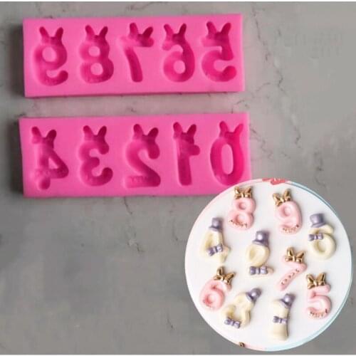 Aouke Digital Modeling Silicone Mold DIY Cake Baking Decoration Soft Pottery Plaster Clay Decoration Craft Digital Silicone Mold