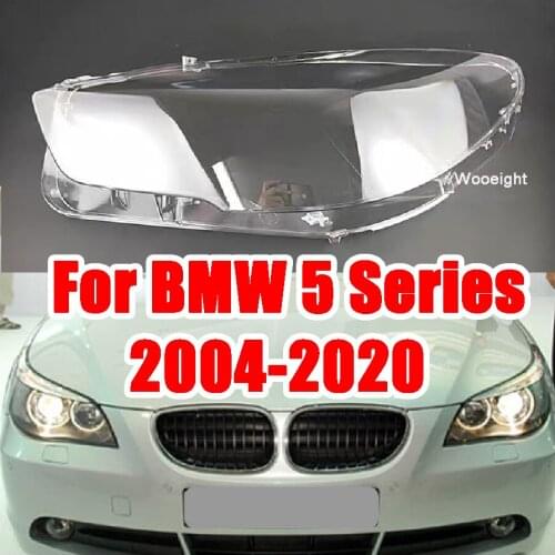 Wooeight Car Front Headlight Lens Cover Glass Auto Shell Headlamp Lampshade Transparent For BMW 5 Series E60 E61 F10 2004-2020
