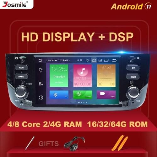 4GB 1 Din Android 11 Car DVD Multimedia Player For Fiat/Linea/Punto evo 2012-2015 Radio GPS Navigation Stereo Audio DSP 64GB