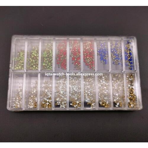 Free Shipping 1 Set Mix Lot Color Crystal Diamond Parts For Watch Dial Bezel Case