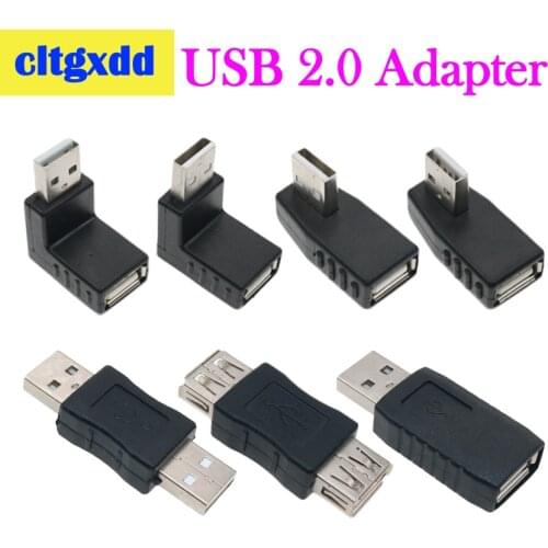 Cltgxdd Left/Right/Below/Above Angle 90/180 Degree USB 2.0 A Male Female Adapter Connecter For Laptop PC Conversion socket