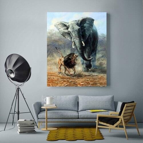 Photography elephant simple oil painting DIY painting digital art painting digital family hotel decorative painting