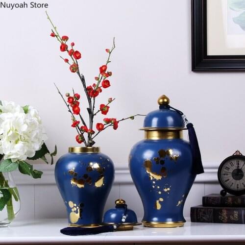 Chinese Ceramic Vase Storage Jar Decoration Creative Large General Jar Living Room Simulation Flower Arrangement Accessories