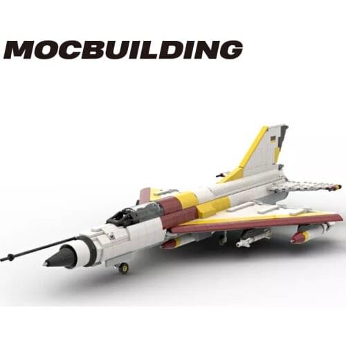 New Creator Military Series MiG21 Air Force fighter MOC Building Blocks Plane Model DIY Toys For Children Christmas gift