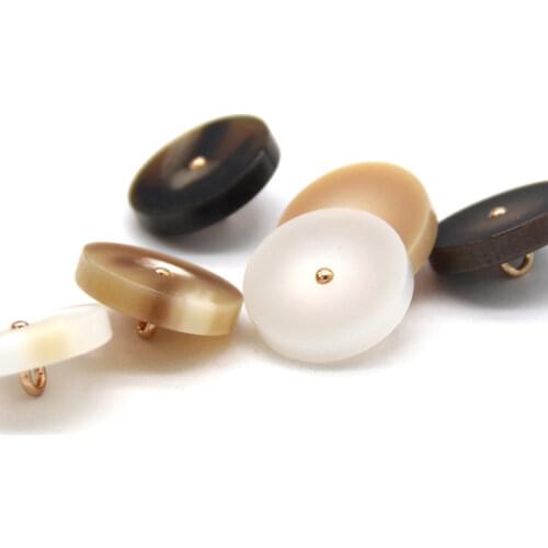 HENGC 30mm Round Horn Metal Shank Resin Buttons For Sewing Women Jacket Coat Handmade Large Decorative Accessories Wholesale