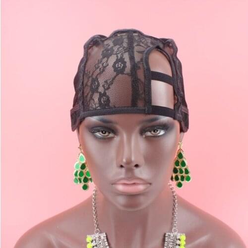 Left Part U part Wig caps for making wigs only stretch lace weaving cap adjustable straps back high quality