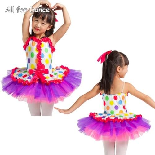 Clearance Candy Color Bodice Pink Tulle Skirt Child Dance Dress Ballerina Ballet Dance Performance Dance Wear Stage Ballet Tutus