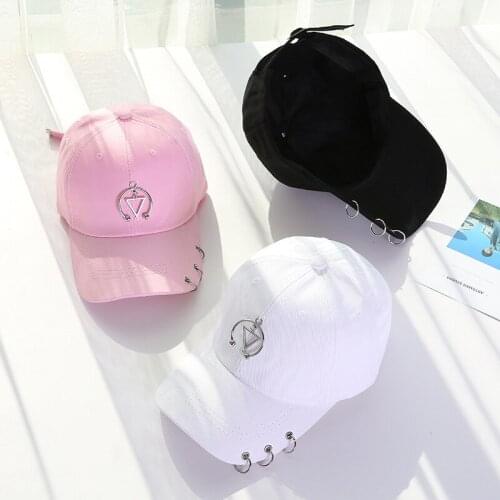 LINJW Spring Casual Baseball Cap with Ring Men Women Hip Hop Snapback Caps Street Style Summer Baseball Hat Outdoor Dad Hats