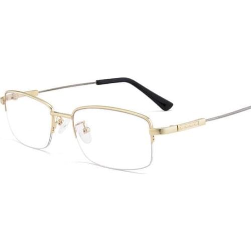 Men Women Metal Titanium Multifocal Half Frame Reading Glasses Progressive Bifocal Anti Blue Ray UV Protect Presbyopic Glasses