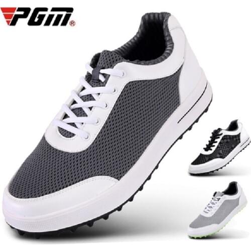 Pgm Mens Golf Shoes Man Mesh Breathable Training Shoes Anti-Slip Light Weight Lace Up Outdoor Athletics Trainers D0349