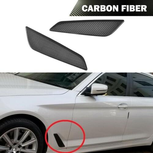 Fit For BMW 5 Series G30 Dry Carbon Fiber Car Accessories Side Air Vent Cover Trim Fender Sticker 2017 2018 2019 2020