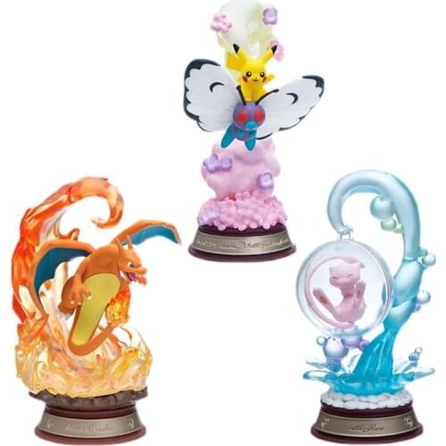 Pokemon CANDY TOY Swing Vignette Collection Series Mew Pikachu Charizard Action Figure Ornaments Model Toys Birthday Gifts